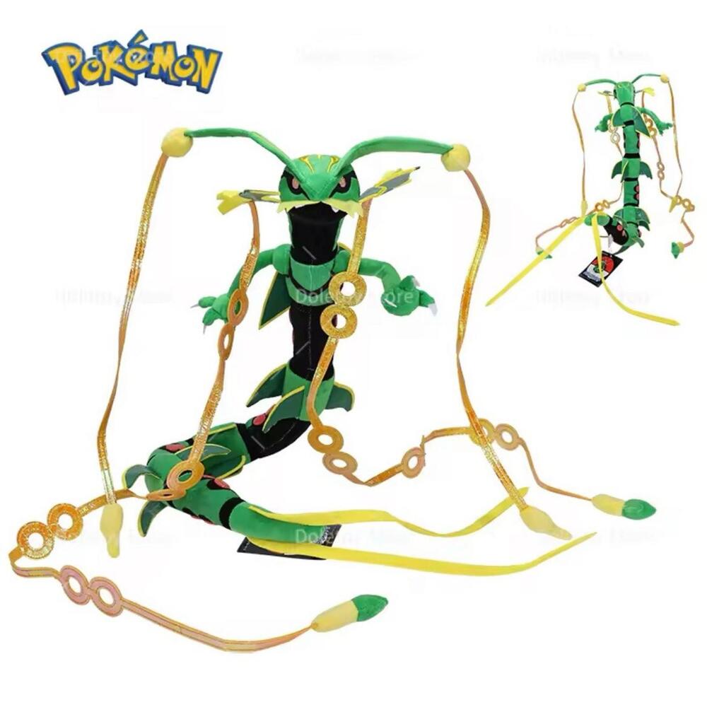 Pokemon Mega Rayquaza Dragon Green Model Plush Posable Jointed 30”